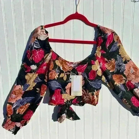 NEW Band Of Gypsies - SUPER CUTE BlackBerry crop top with ties! Band Of The Free - Picture 6 of 10